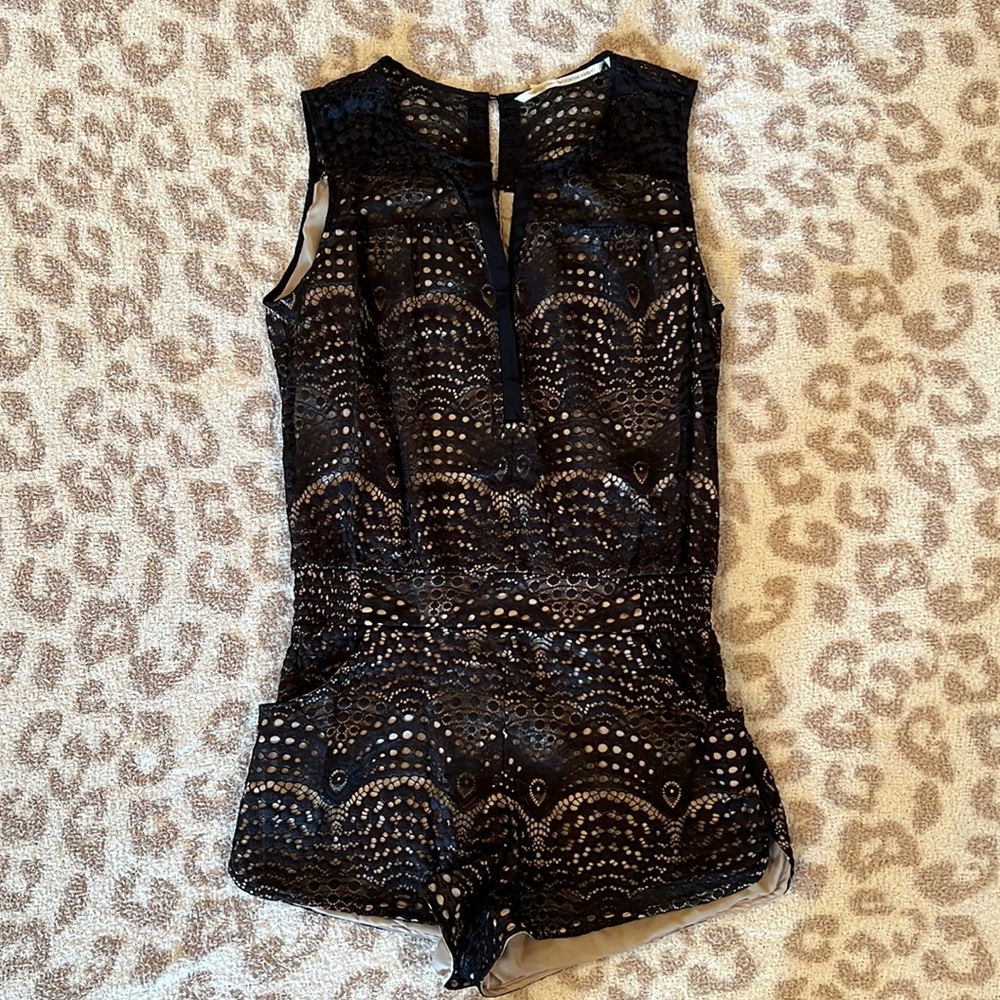 Black Lace Romper. Twelfth Street By Cynthia Vincent. Great Condition.